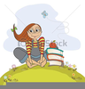 Girl And Window Clipart Image