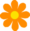 Bright Orange Flower Clip Art