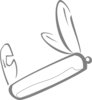 Gray Outline Swiss Army Knife Clip Art