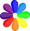Bright Rainbow Flower Clip Art