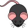C57 Black Mouse Pink Ears Clip Art