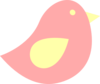 Pinke And Yellow Birdie Clip Art