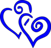 Royal Blue Intertwined Hearts Clip Art