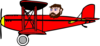 Red Biplane With Head Clip Art