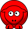 Sheep Red Looking Up To Right Clip Art