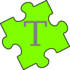 Puzzle Piece Green T Clip Art