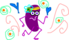 Purple Jelly Bean Dancing Clip Art