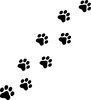 Paw Print Black And White Clipart Image