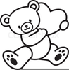 Brown Bear Black And White Clipart Image