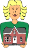 Real Estate Agent Holding House Clip Art