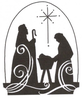 Religious Christmas Clipart Black And White Image