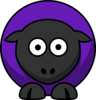 Sheep - Purple On Black  Clip Art