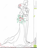 Bride And Groom Sketch Clipart Image