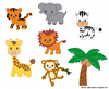 Cartoon Jungle Animals Clipart Image