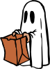 Ghost With Bag Colour Clip Art