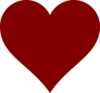 Maroon Simple Heart Clip Art
