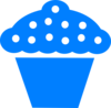Polka Dot Cupcake Blue Clip Art