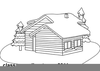 Black And White Cabin Clipart Image