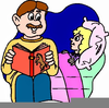 Child Reading In Bed Clipart Image