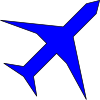 Boing Blue Freight Plane Icon Clip Art