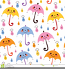 Umbrella And Rain Clipart Image