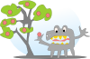 Salvor Tree With Apples And A Monster Clip Art