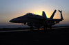 An F/a-18c Hornet Assigned To The  Eagles  Of Strike Fighter Squadron One One Five (vaw-115) Prepares To Launch From The Flight Deck Aboard The Aircraft Carrier Uss Abraham Lincoln (cvn 72) Image