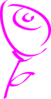 Pink Rose Outline Clip Art