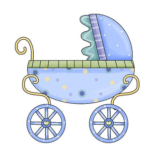 blue baby carriage