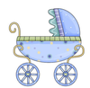 Blue Baby Carriage Clipart Image