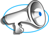 Megaphone With Blue Oval Clip Art