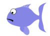 Blue Sad Fish Clip Art