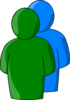Multiple Users 2 Green Blue Clip Art