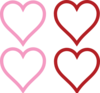Four Hearts Clip Art