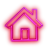 Glowing Purple Neon Icon Business Home Pink Image