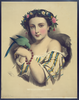 Woman With Dove Wearing Flowers Image