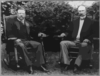 [president Theodore Roosevelt And Vice President Charles Fairbanks, Seated In Rocking Chairs On A Lawn] Clip Art