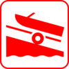 Boat Launch - Red Clip Art