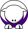 Sheep - White On Indigo #4b0082 No Eyeballs  Clip Art