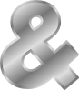 Ampersand Effect Letters Alphabet Silver  Clip Art
