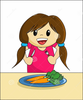 Girl Eating Cereal Clipart Image