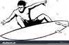 Beach Surfing Clipart Image