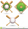 Free Crossed Baseball Bats Clipart Image