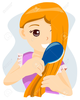 Girl Combing Her Hair Clipart Image