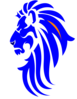 Blue Face Lion Head Clip Art