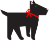Dog With Red Bow Clip Art