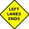Caution Left Lane Ends Clip Art