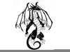 Black And White Dragons Clipart Image