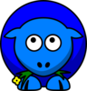 Sheep Blue Two Toned Looking Up Clip Art