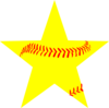 Star Softball Laces Clip Art
